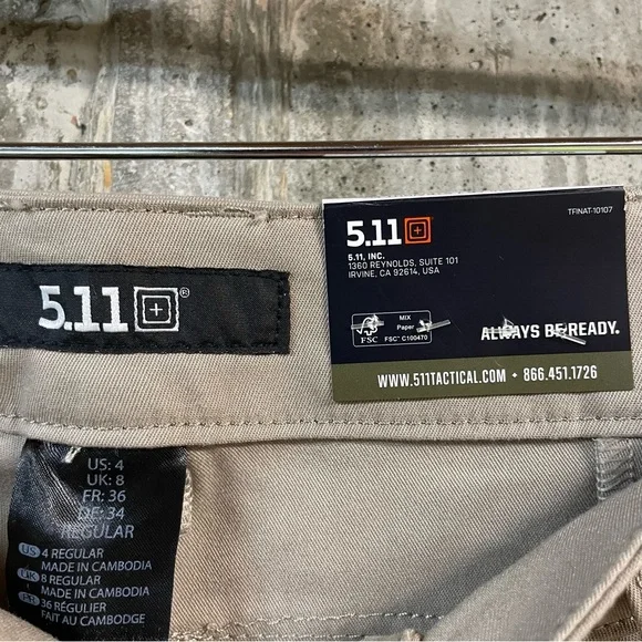5.11 TACTICAL Women's Cirrus Pant 2.0 Size 4R In Khaki - Picture 5 of 10